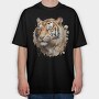 Tiger Watercolor Clipart, Tricou Oversize Barbati (Unisex)