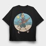 Skeleton At The Beach Sunshade, Tricou Oversize Barbati (Unisex)