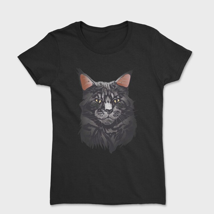 Maine Cat Portrait, Tricou Femei