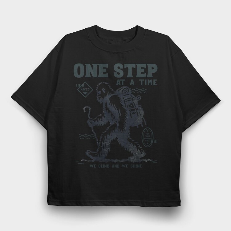 Bigfoot Hiking Trend One Step, Tricou Oversize Barbati (Unisex)