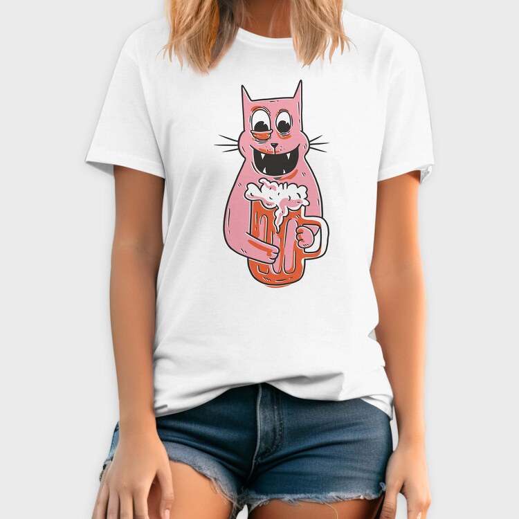 Drunk Cat, Tricou Barbati (Unisex)