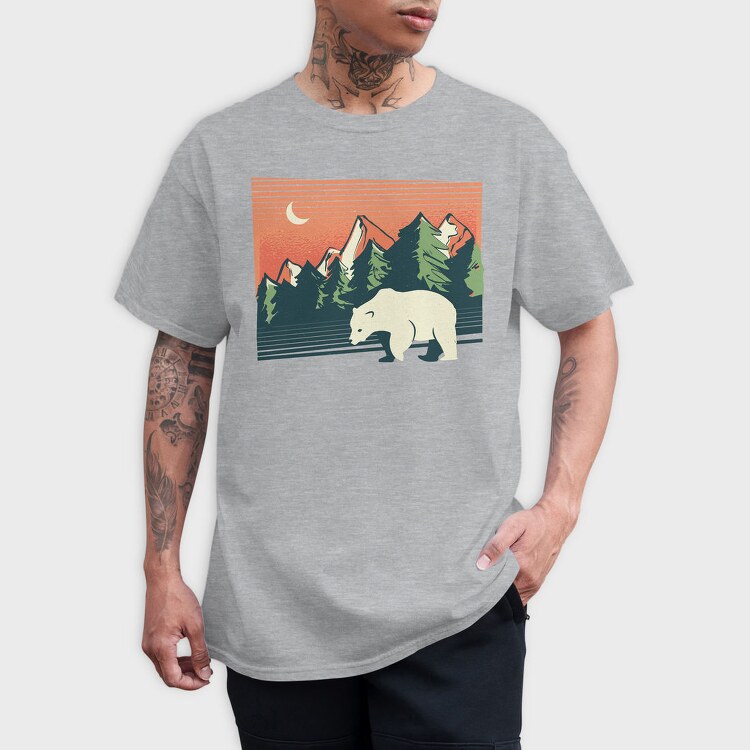 Polar Bear Landscape, Tricou Barbati (Unisex)