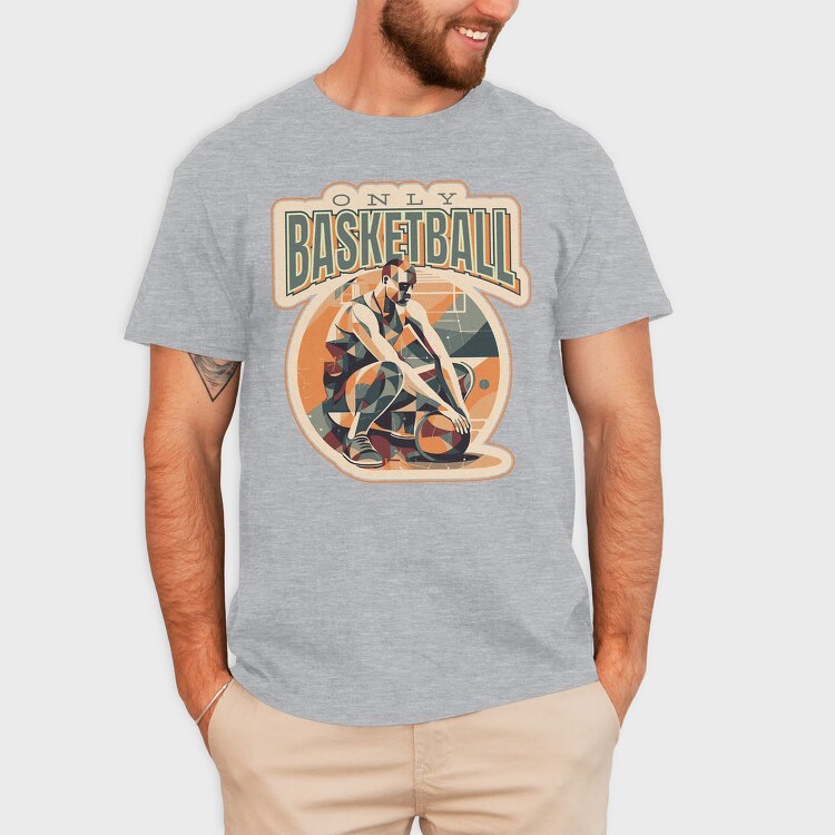 Basketball Player Geometric Only Basketball Pt, Tricou Barbati (Unisex)