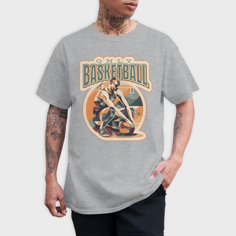 Basketball Player Geometric Only Basketball Pt, Tricou Barbati (Unisex)