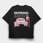 Depresso Coffee Quote, Tricou Oversize Barbati (Unisex)