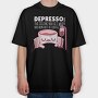 Depresso Coffee Quote, Tricou Oversize Barbati (Unisex)