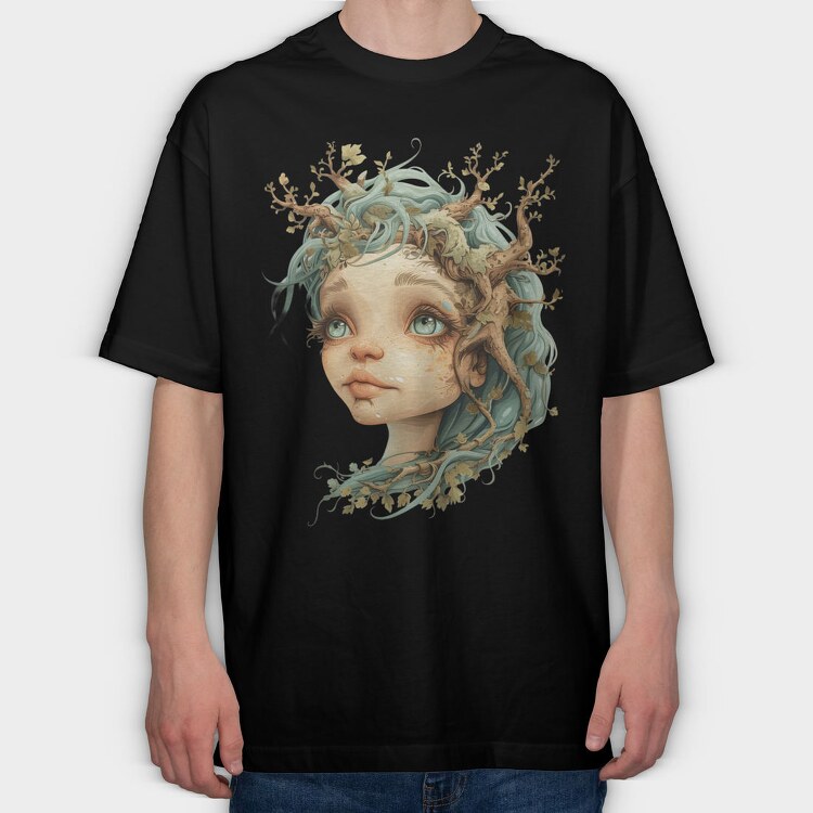 Tree Girl Brush, Tricou Oversize Barbati (Unisex)