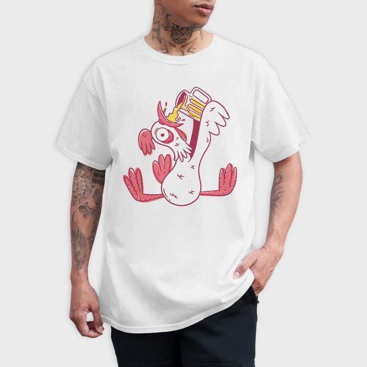 Drunk Rooster, Tricou Barbati (Unisex)