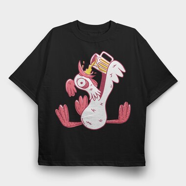 Drunk Rooster, Tricou Oversize Barbati (Unisex)