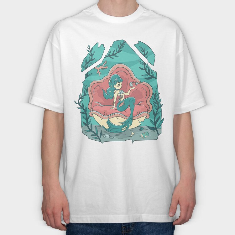 Creepy Halloween Mermaid Cute, Tricou Oversize Barbati (Unisex)