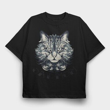 Detailed Cat Mom, Tricou Oversize Barbati (Unisex)