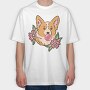 Corgi Bubblegum, Tricou Oversize Barbati (Unisex)
