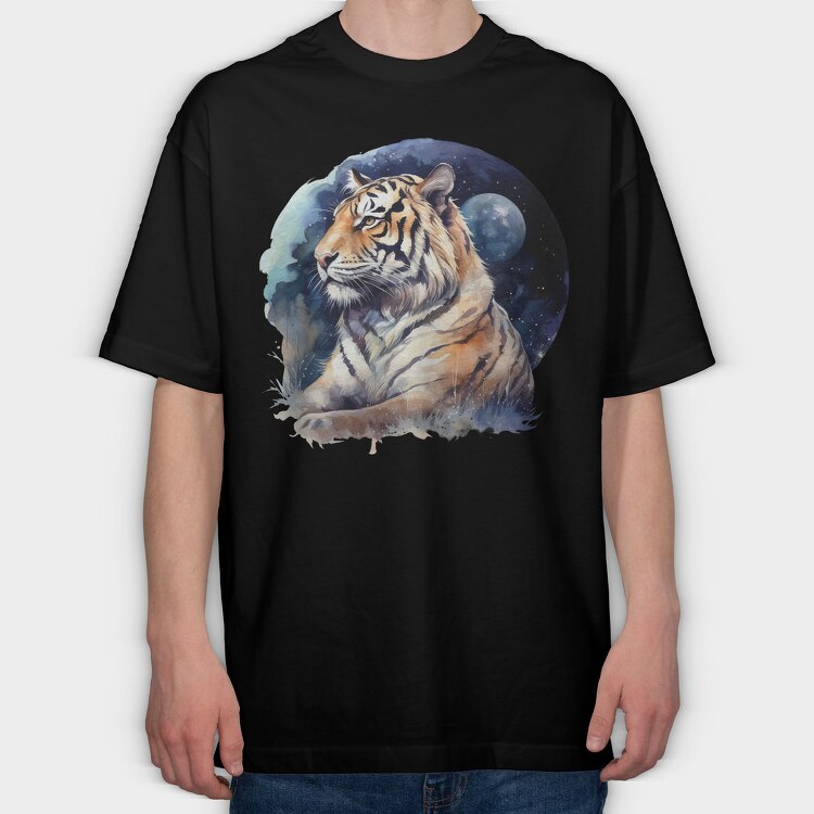Tiger Wild Stare, Tricou Oversize Barbati (Unisex)