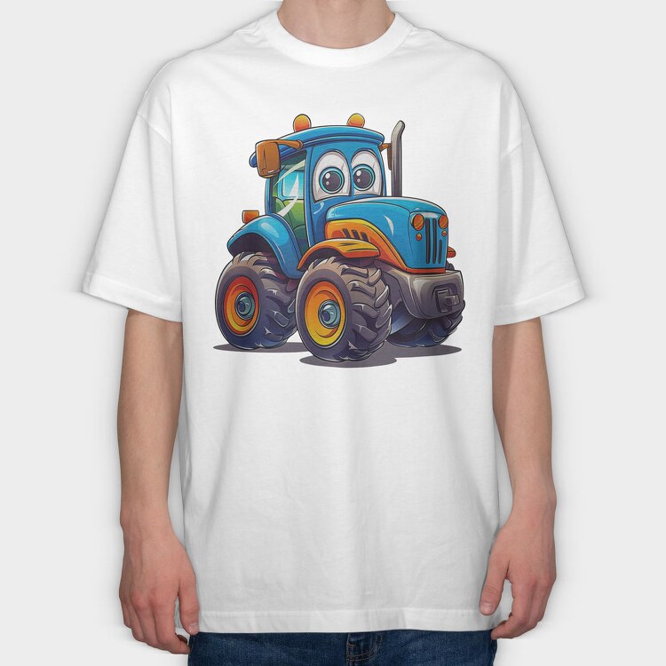 Tractor Face Clipart, Tricou Oversize Barbati (Unisex)