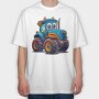 Tractor Face Clipart, Tricou Oversize Barbati (Unisex)