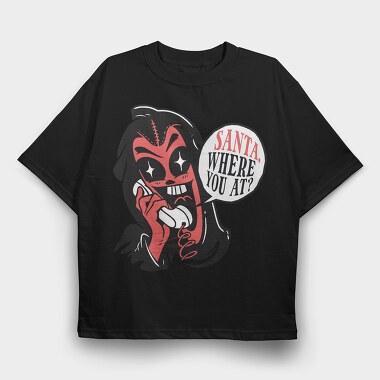 Devil Calling Santa, Tricou Oversize Barbati (Unisex)