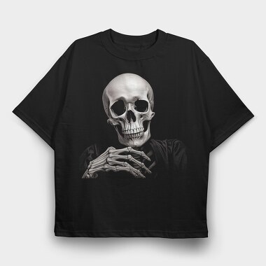Skeleton Character Thinking, Tricou Oversize Barbati (Unisex)