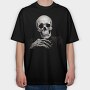 Skeleton Character Thinking, Tricou Oversize Barbati (Unisex)
