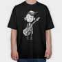 Character Holding Guitar Punk, Tricou Oversize Barbati (Unisex)