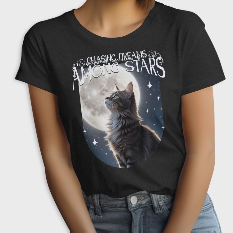Chasing Dreams Among The Stars Cat Trend, Tricou Femei