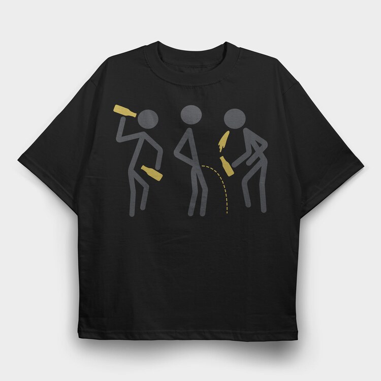 Drunk Stick Figures Request, Tricou Oversize Barbati (Unisex)