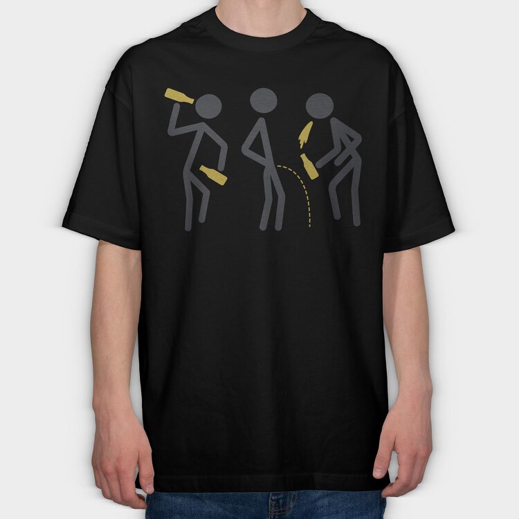 Drunk Stick Figures Request, Tricou Oversize Barbati (Unisex)