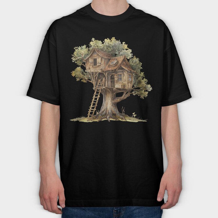 Tree House Forest, Tricou Oversize Barbati (Unisex)