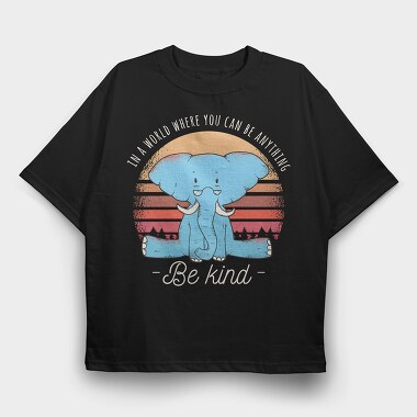 Be Kind Elephant, Tricou Oversize Barbati (Unisex)