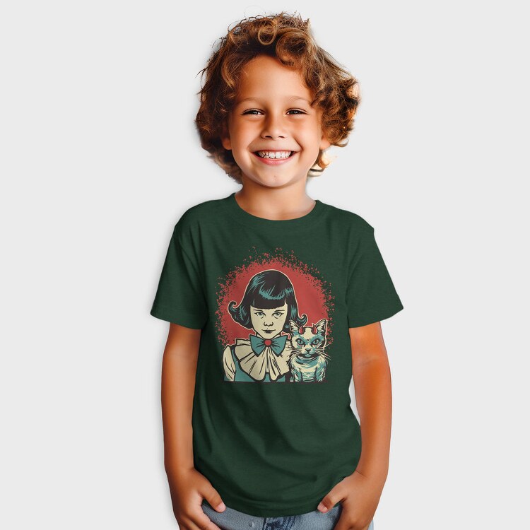 Diabolic Girl And Cat, Tricou Copii