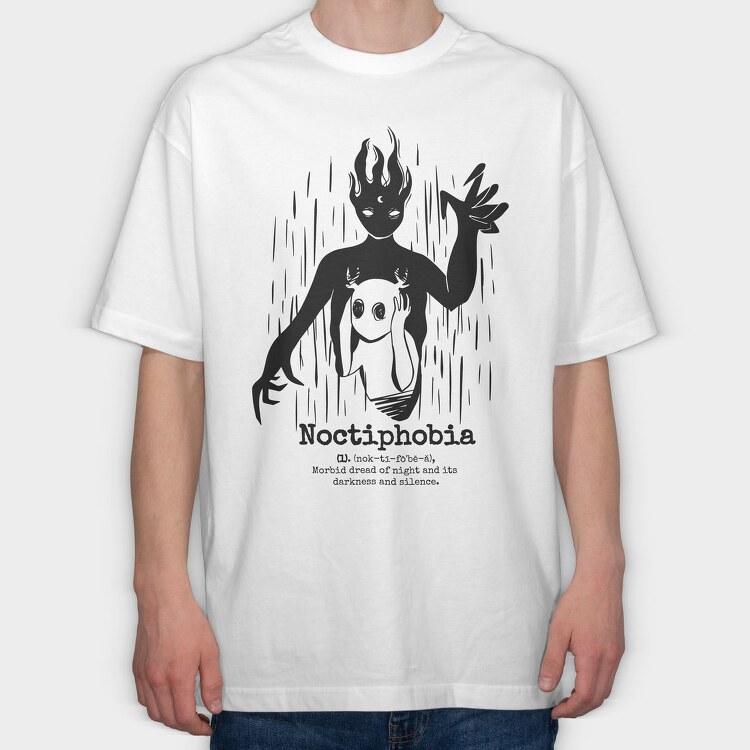 Creepy Noctiphobia, Tricou Oversize Barbati (Unisex)