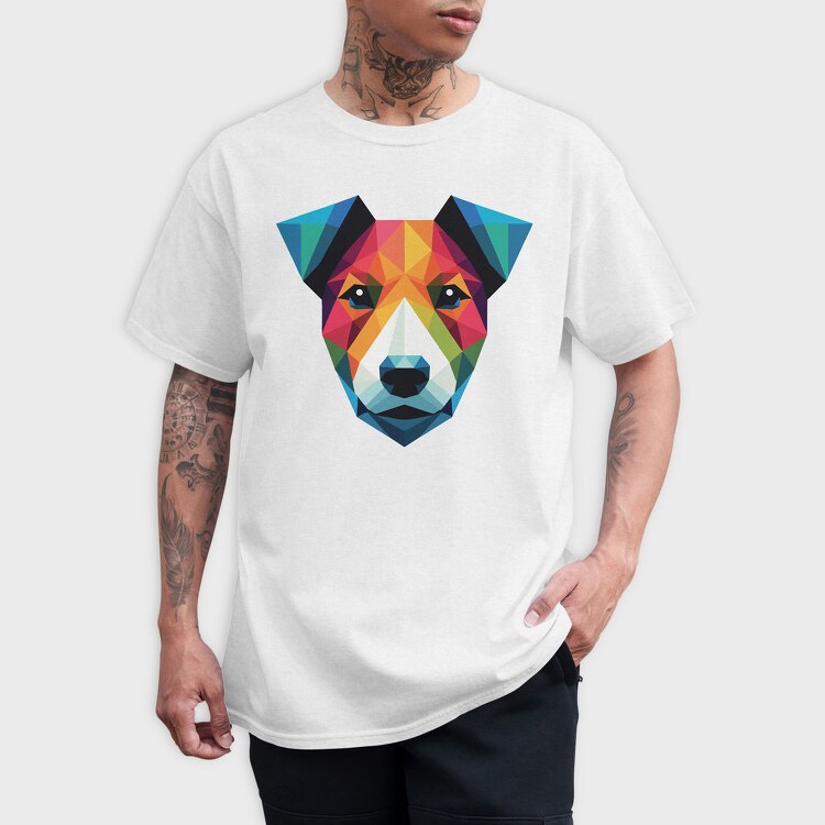 Polygonal Jack Russell Dog 2, Tricou Barbati (Unisex)