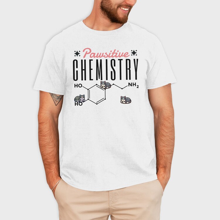 Chemistry Cat Pun Pawsative, Tricou Barbati (Unisex)