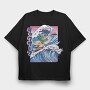 Duck Surfing Surf Vaporwave, Tricou Oversize Barbati (Unisex)