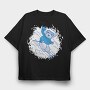 Poodle Dog Animal Cute Skiing, Tricou Oversize Barbati (Unisex)