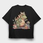 Dinosaur Fantasy Watercolor Birthday Tote, Tricou Oversize Barbati (Unisex)
