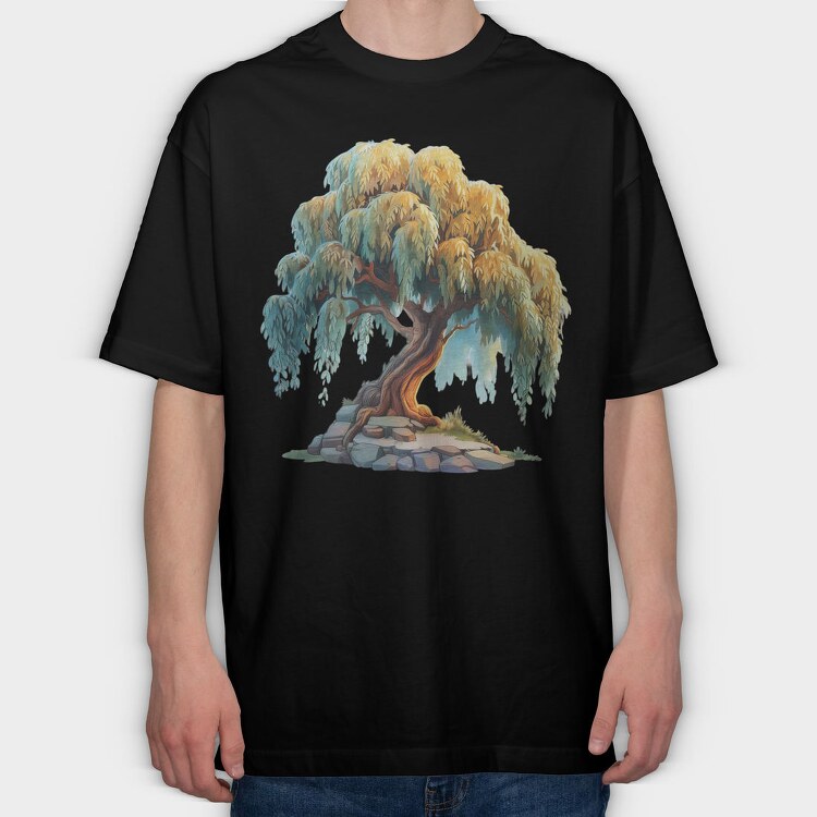 Tree Willow Shade, Tricou Oversize Barbati (Unisex)