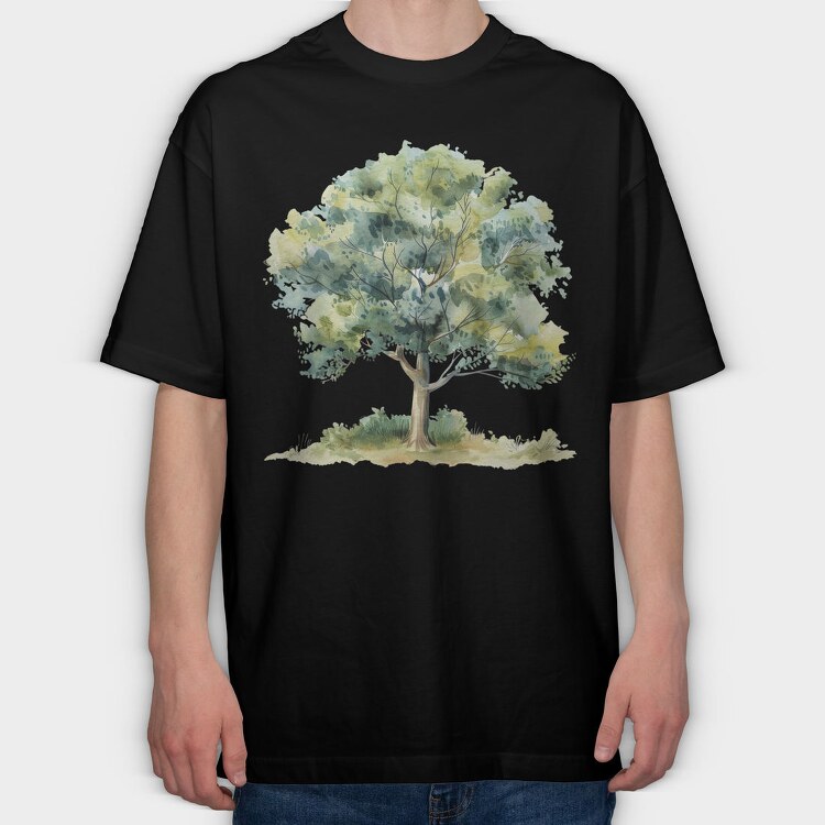 Tree In Forest, Tricou Oversize Barbati (Unisex)