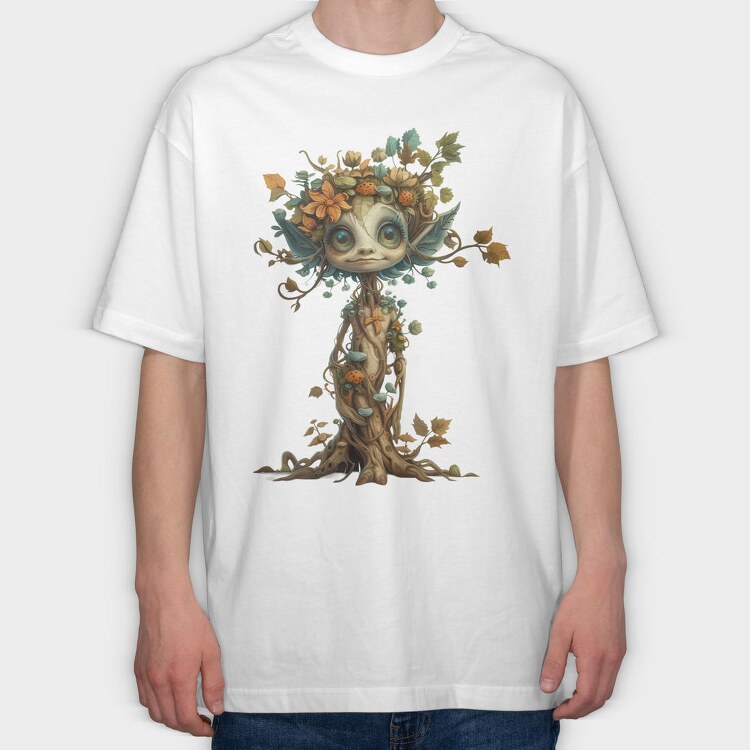 Tree Face Crown, Tricou Oversize Barbati (Unisex)