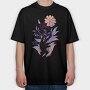Hands Holding Leaves And Flowers Plants 08, Tricou Oversize Barbati (Unisex)