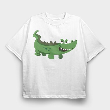 Crocodile Grin, Tricou Oversize Barbati (Unisex)