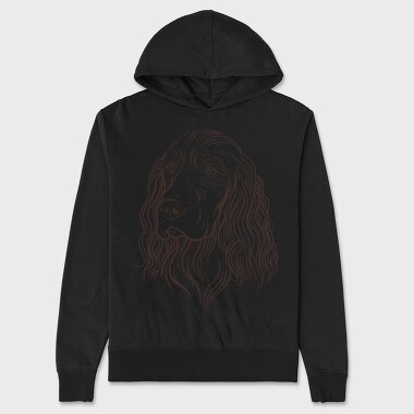 Cocker Illustration Spaniel Dog, Hanorac Oversize Barbati (Unisex)