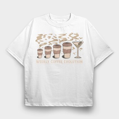 Coffee Drink Evolution Weekly, Tricou Oversize Barbati (Unisex)