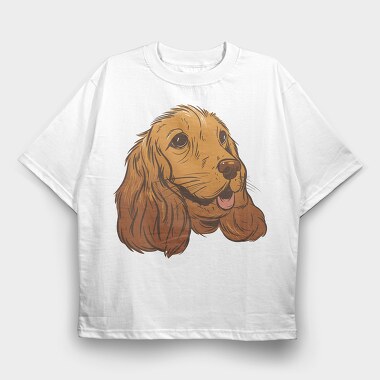 Coker Spaniel Dog, Tricou Oversize Barbati (Unisex)