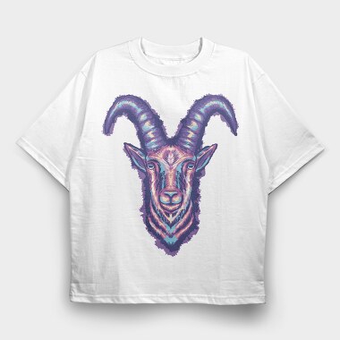 Colorful Goat Head, Tricou Oversize Barbati (Unisex)