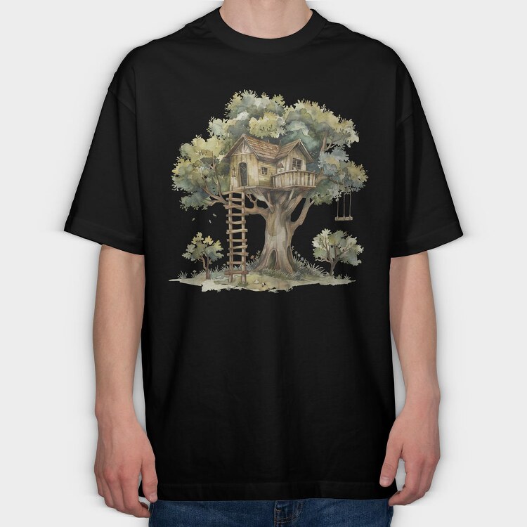 Treehouse Forest Climb, Tricou Oversize Barbati (Unisex)