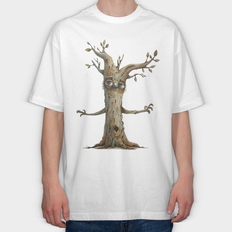 Tree Face Eyes, Tricou Oversize Barbati (Unisex)