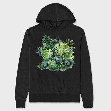 Tropical Monstera Leaves, Hanorac Oversize Barbati (Unisex)