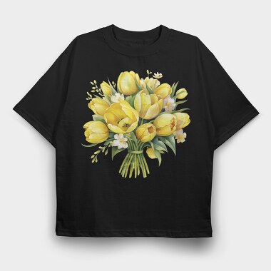 Tulip Bouquet Spring, Tricou Oversize Barbati (Unisex)
