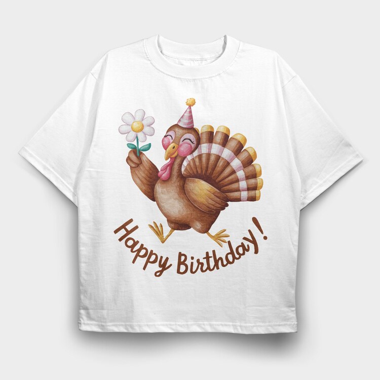 Turkey Party Flower, Tricou Oversize Barbati (Unisex)