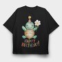 Turtle Party Flower, Tricou Oversize Barbati (Unisex)